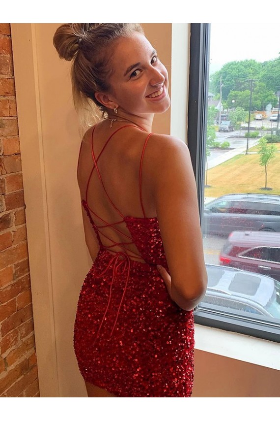Sleeveless V-Neck Velvet Sequin Sheath Evening Gown Brisbane