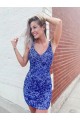 Sleeveless V-Neck Velvet Sequin Sheath Evening Dress Brisbane