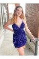 Sleeveless V-Neck Velvet Sequin Sheath Cocktail Dress / Prom Dress Brisbane