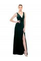 Sleeveless V-Neck V-Back Stretch Velvet A-Line Black Tie Evening Dress / Prom Dress / Bridesmaid Dress Brisbane