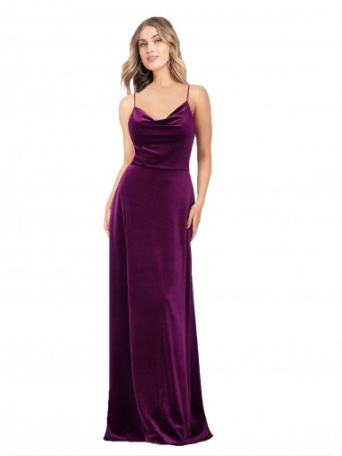 Sleeveless Scoop Neck Criss Cross Back Stretch Velvet A-Line Formal Evening Gown / Prom Dress / Bridesmaid Dress Brisbane
