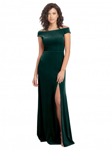 Cap Sleeves Square Neck Stretch Velvet A-Line Formal Evening Gown / Prom Dress / Bridesmaid Dress Brisbane