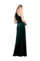 Sleeveless Dark Green Spaghetti Straps Keyhole Back Stretch Velvet A-Line Prom Dress / Bridesmaid Dress Brisbane