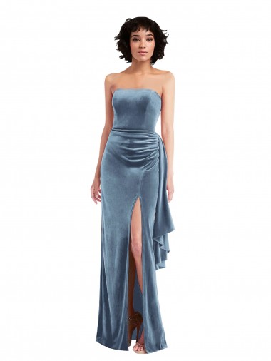Sleeveless Strapless Low Back Stretch Velvet Sheath Formal Evening Gown / Prom Dress / Bridesmaid Dress Brisbane