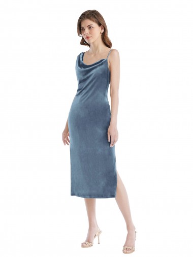 Sleeveless One Shoulder Stretch Velvet Sheath Semi Formal Evening Dress / Prom Dress / Bridesmaid Dress Brisbane
