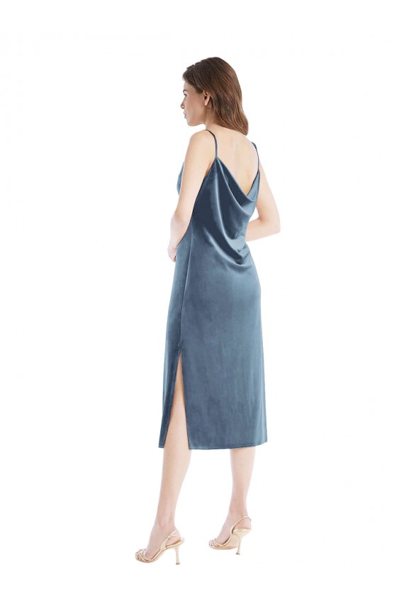 Sleeveless One Shoulder Stretch Velvet Sheath Semi Formal Evening Dress / Prom Dress / Bridesmaid Dress Brisbane