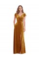 Cap Sleeves V-Neck Stretch Velvet Sheath Formal Evening Gown / Prom Dress / Bridesmaid Dress Brisbane