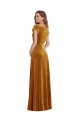 Cap Sleeves V-Neck Stretch Velvet Sheath Formal Evening Gown / Prom Dress / Bridesmaid Dress Brisbane