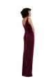 Sleeveless V-Neck Stretch Velvet Sheath Semi Formal Evening Dress / Prom Dress / Bridesmaid Dress Brisbane