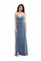 Sleeveless Dusty Blue Sweetheart Low Back Stretch Velvet A-Line Semi Formal Evening Dress / Prom Dress / Bridesmaid Dress Brisbane