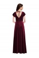 Flutter Sleeves V-Neck Stretch Velvet A-Line Semi Formal Evening Dress / Prom Dress / Bridesmaid Dress Brisbane