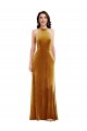 Sleeveless Halter Neck Keyhole Back Stretch Velvet Trumpet Semi Formal Evening Dress / Prom Dress / Bridesmaid Dress Brisbane