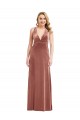 Sleeveless V-Neck Criss Cross Open Back Stretch Velvet A-Line Bridesmaid Dress / Evening Dress Brisbane