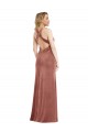Sleeveless V-Neck Criss Cross Open Back Stretch Velvet A-Line Bridesmaid Dress / Evening Dress Brisbane