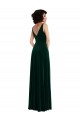 Sleeveless Dark Green V-Neck V-Back Stretch Velvet A-Line Bridesmaid Dress / Evening Dress Brisbane