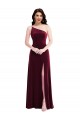 Sleeveless One Shoulder Stretch Velvet Trumpet Black Tie Evening Dress / Prom Dress / Bridesmaid Dress Brisbane