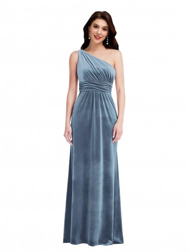Sleeveless Off the Shoulder Stretch Velvet A-Line Bridesmaid Dress / Evening Dress Brisbane