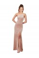 Sleeveless Pink One Shoulder Stretch Velvet Sheath Black Tie Evening Gown / Prom Dress / Bridesmaid Dress Brisbane