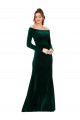 Long Sleeves Off the Shoulder Stretch Velvet Sheath Formal Evening Gown / Prom Dress / Bridesmaid Dress Brisbane