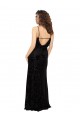 Sleeveless V-Neck Open Back Floral Velvet & Stretch Velvet Sheath Bridesmaid Dress Brisbane