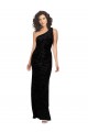 Sleeveless One Shoulder Floral Velvet & Stretch Velvet Sheath Bridesmaid Dresses Brisbane