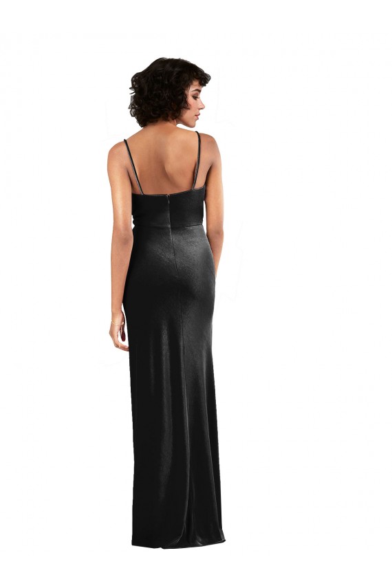Sleeveless Cowl Neck Low Back Stretch Velvet Column Black Tie Evening Gown / Prom Dress / Bridesmaid Dress Brisbane