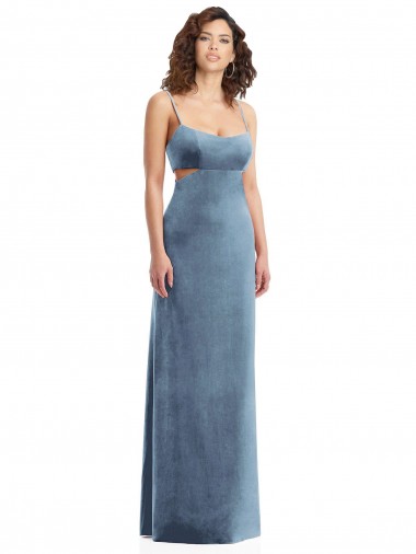 Sleeveless Square Neck Low Back Stretch Velvet Sheath Formal Evening Gown / Prom Dress / Bridesmaid Dress Brisbane