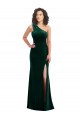 Sleeveless One Shoulder Stretch Velvet Trumpet Black Tie Prom Dress / Bridesmaid Dress Brisbane