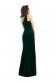 Sleeveless One Shoulder Stretch Velvet Trumpet Black Tie Prom Dress / Bridesmaid Dress Brisbane