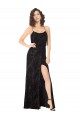 Sleeveless Spaghetti Straps Criss Cross Back Floral Velvet & Stretch Velvet A-Line Bridesmaid Dress Brisbane