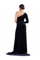 Long Sleeves One Shoulder Stretch Velvet A-Line Formal Evening Gown / Prom Dress / Bridesmaid Dress Brisbane