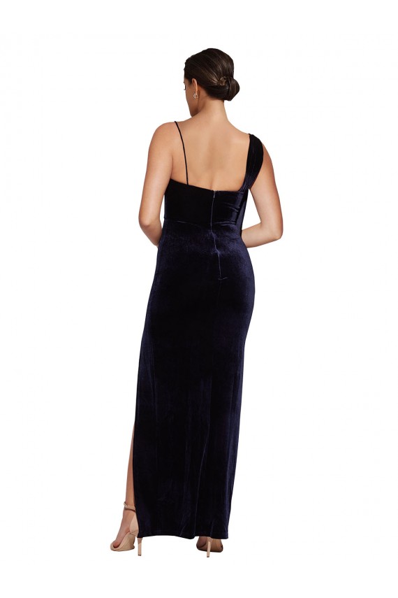 Sleeveless Spaghetti Straps Low Back Stretch Velvet Sheath Formal Evening Gown / Prom Dress / Bridesmaid Dress Brisbane
