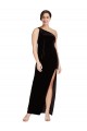 Sleeveless One Shoulder Stretch Velvet Sheath Formal Evening Gown / Prom Dress / Bridesmaid Dress Brisbane