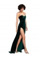 Sleeveless Dark Green Sweetheart Low Back Stretch Velvet A-Line Semi Formal Evening Dress / Prom Dress / Bridesmaid Dress Brisbane