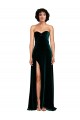 Sleeveless Dark Green Sweetheart Low Back Stretch Velvet A-Line Semi Formal Evening Dress / Prom Dress / Bridesmaid Dress Brisbane